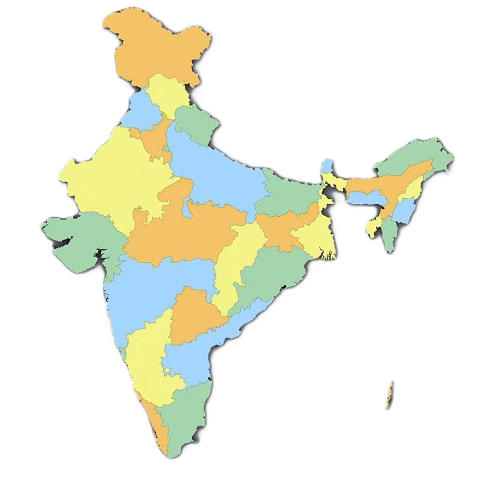 Map of E-Mind Solutions delivery locations across India